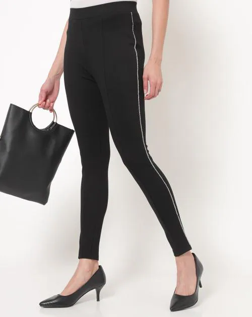Embellished Ankle-Length Treggings