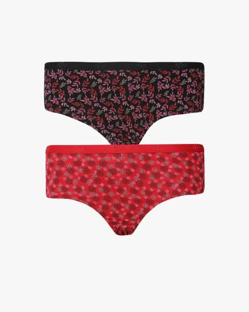 Buy Pack of 2 Cotton Spandex Mid Rise Hipster Panty Online at Best
