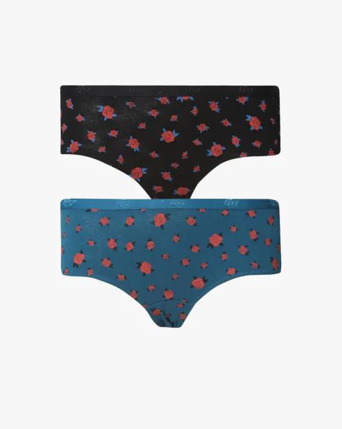 Buy Pack of 2 Cotton Spandex Mid Rise Hipster Panty Online at Best