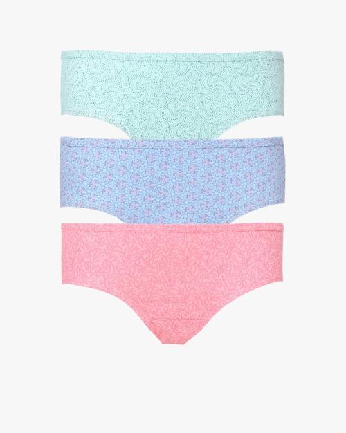 Buy Pack of 3 Cotton Mid Rise Hipster Panty Online at Best Prices in