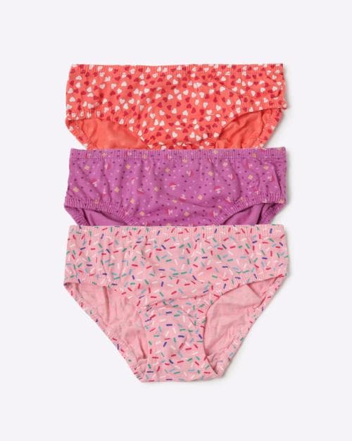 Pack of 3 Printed Briefs with Concealed Waistband