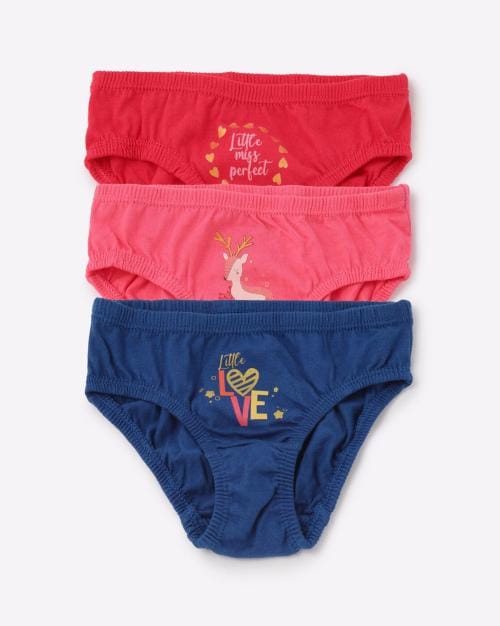Pack of 3 Panties with Placement Print