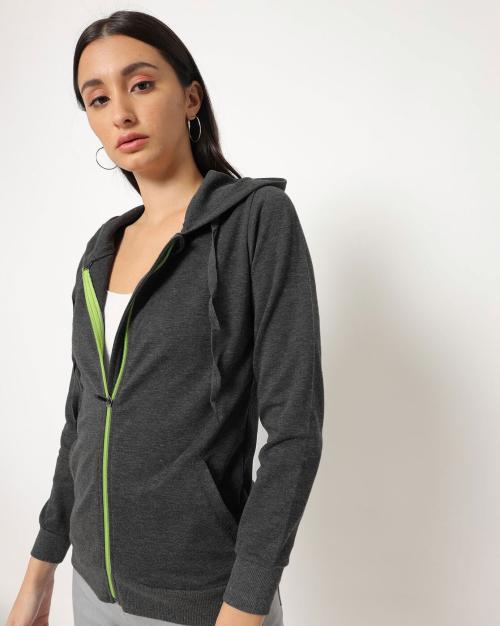 Zip-Front Hoodie with Pockets