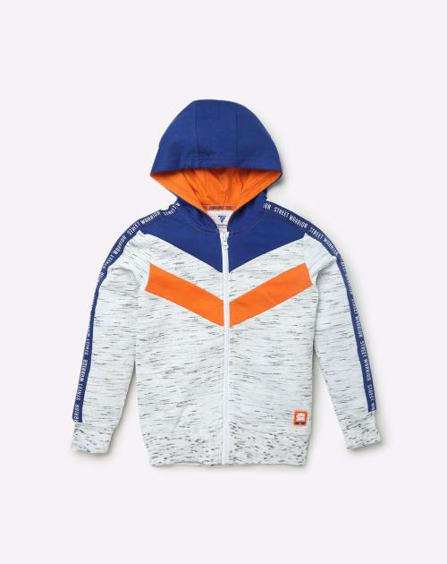 Colourblock Zip-Front Hoodie