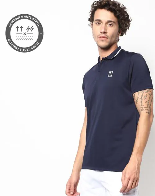 Quick-Dry Tennis Polo T-shirt with Contrast Tipping