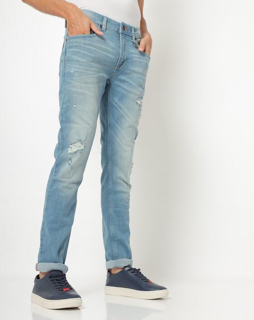 Men Distressed Skinny Jeans