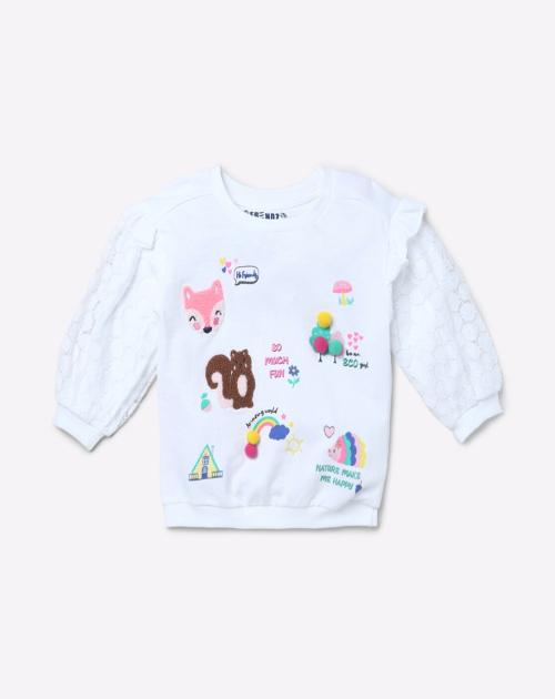 Printed Sweatshirt with Applique