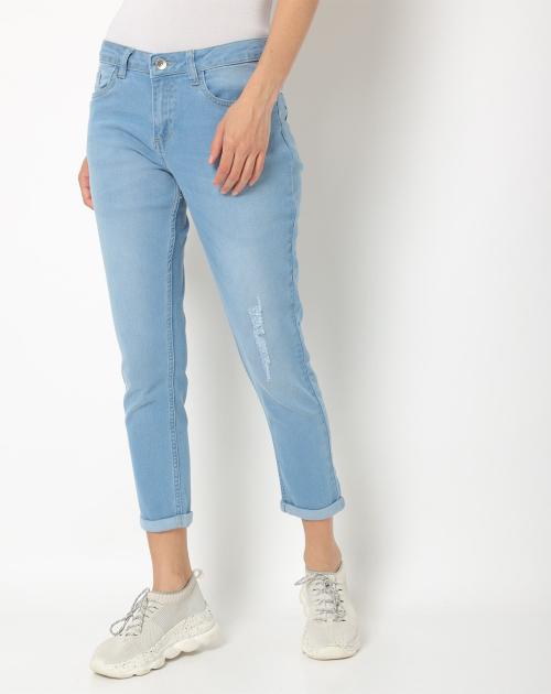 Lightly Distressed Slim Fit Jeans