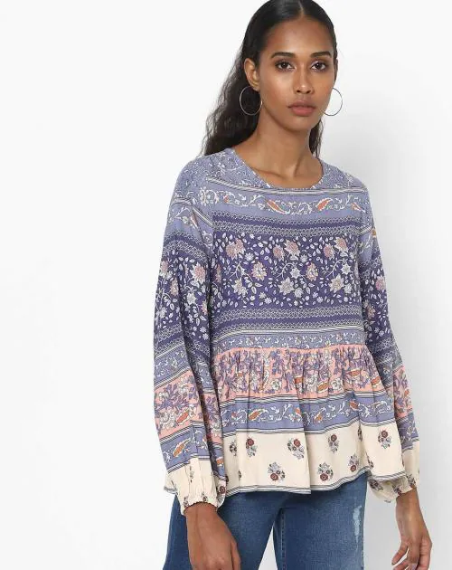 Floral Print Peplum Top