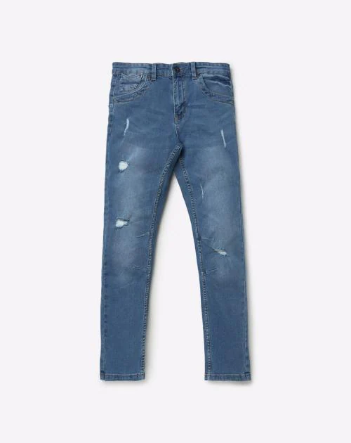 Distressed Slim Fit Jeans