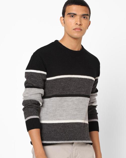 Striped Crew-Neck Sweater