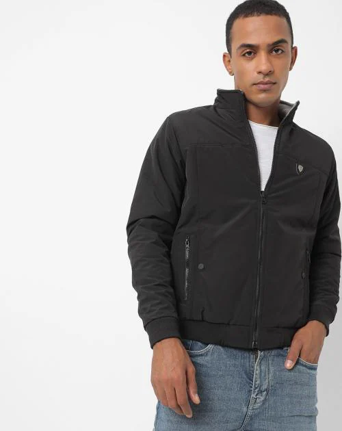 Reversible High-Neck Bomber Jacket