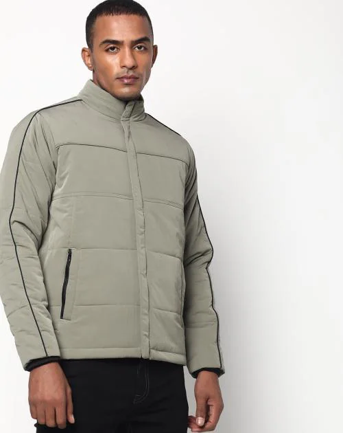 Quilted Zip-Front Jacket with Insert Pocket