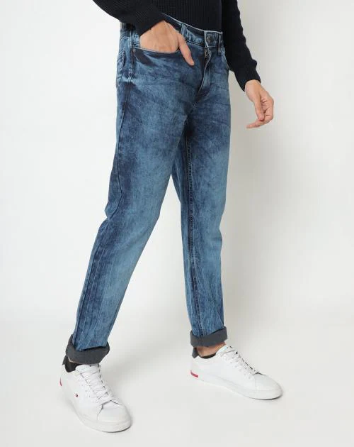 Men Acid-Wash Skinny Fit Jeans