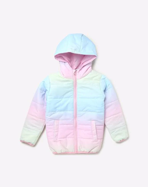 Zip-Front Hooded Puffer Jacket