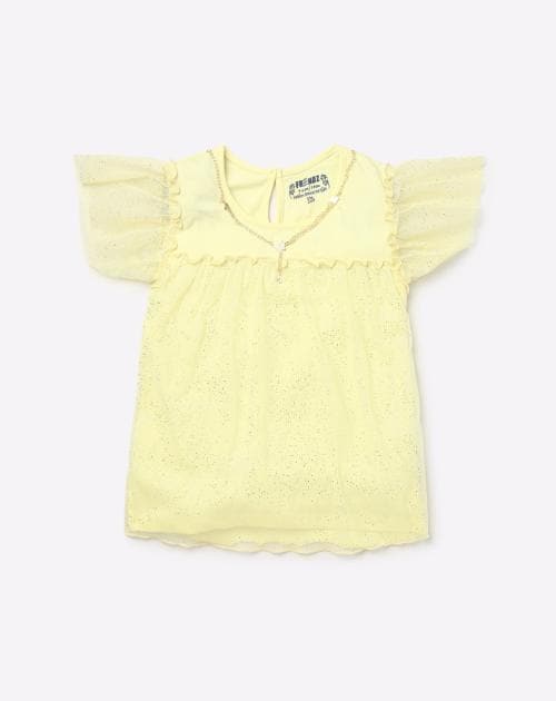 Top with Embellished Neckline