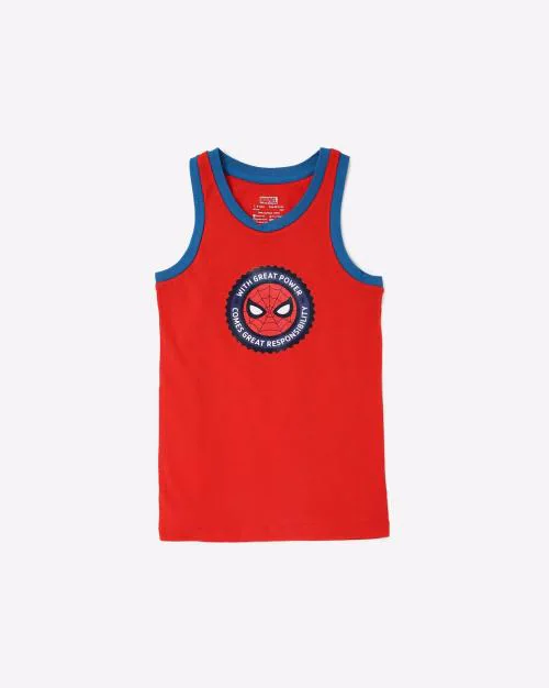 Spider-Man Print Round-Neck Vest