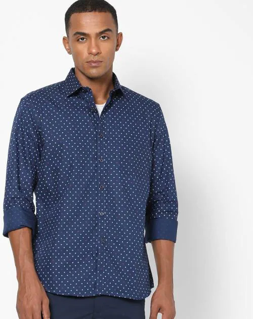 Buy Micro Print Slim Fit Shirt with Patch Pocket Online at Best Prices ...