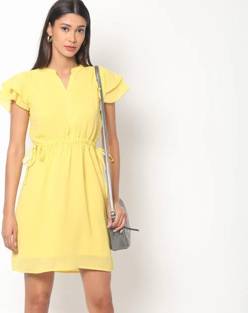 A-line Dress with Layered Short Sleeves