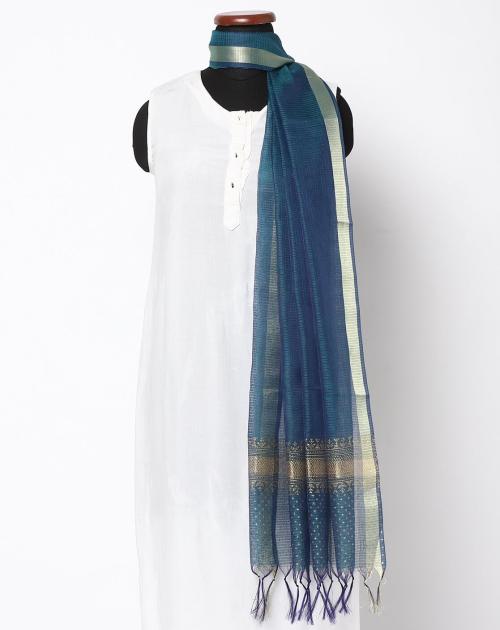 Kota Doria Dupatta with Fringes