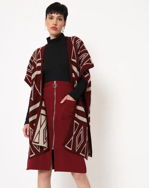 Knitted Open-Front Kimono Shrug