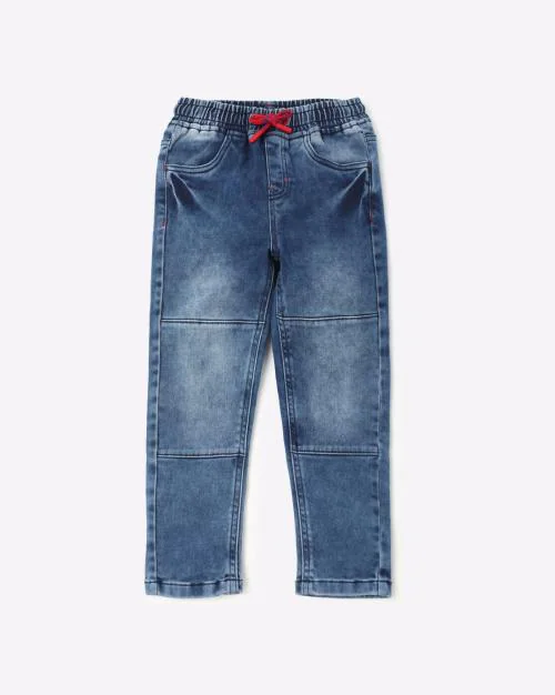 Washed Panelled Jeans