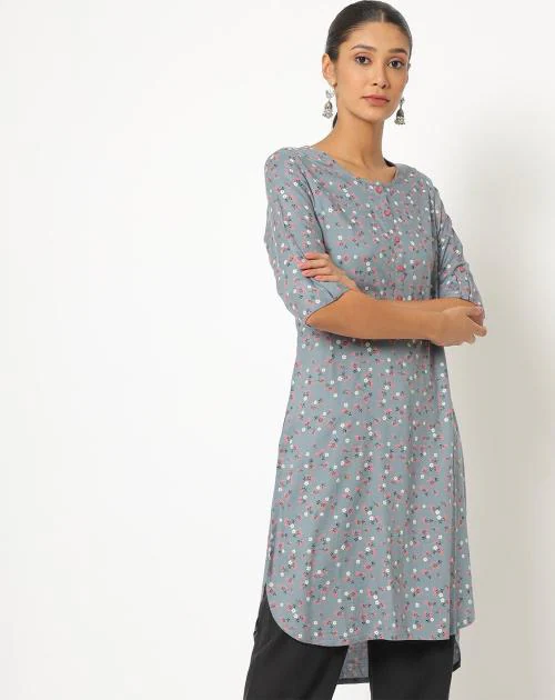 Ditsy Floral Print Straight Kurta