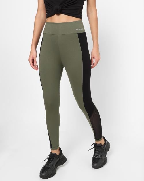 Colourblock Leggings with Mesh Panels