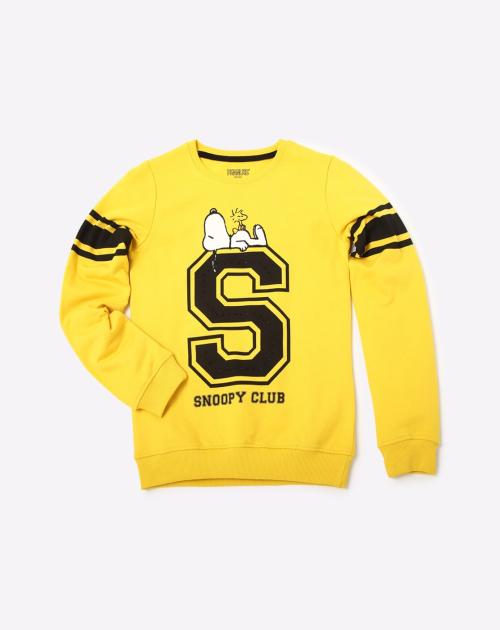Snoopy Print Crew-Neck Sweatshirt