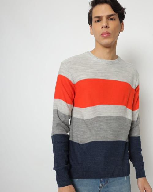 Buy Colourblock Crew-Neck Sweater Online at Best Prices in India - JioMart.