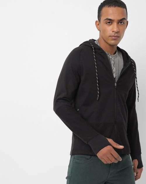 Zip-Front Hoodie with Zip Pockets