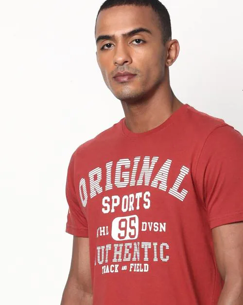 Typographic Print Crew-Neck T-shirt