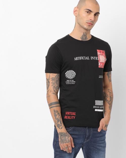 Typographic Print Crew-Neck T-shirt