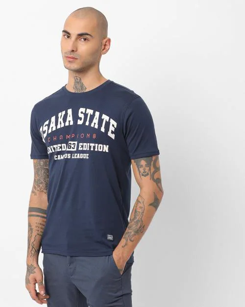 Typographic Print Crew-Neck T-shirt