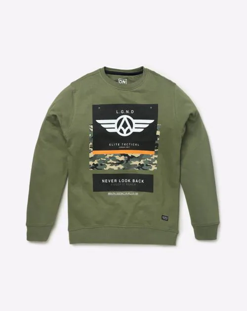 Graphic Print Crew-Neck Sweatshirt