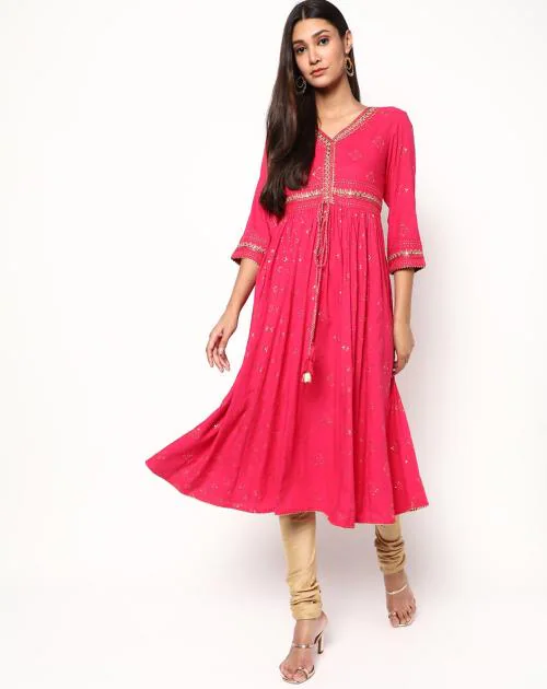 Embellished Flared Kurta