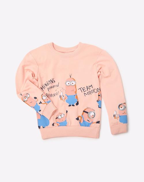 Minions Print Crew-Neck Sweatshirt