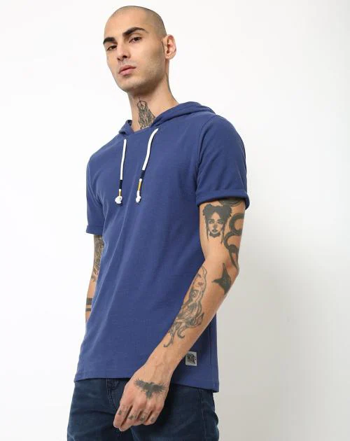 Hooded T-shirt with Short Sleeves
