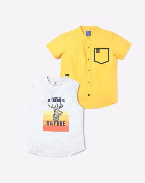 Printed Twofer Shirt