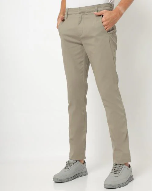 Skinny Fit Flat-Front Trousers