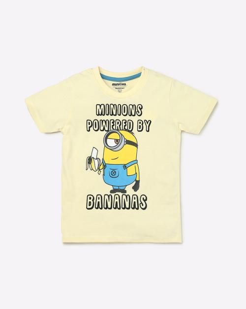 Minion Print Crew-Neck T-shirt