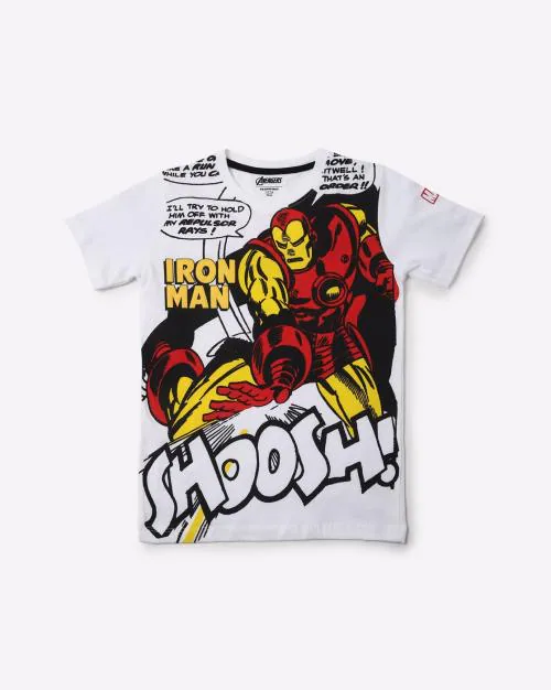 Iron Man Print Crew-Neck T-shirt
