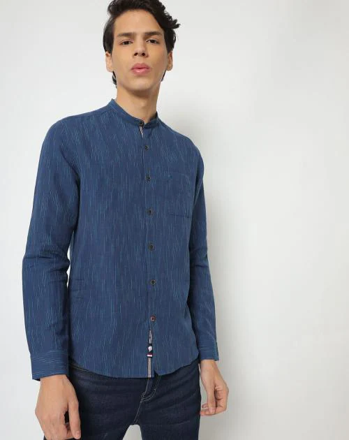 Shirt with Mandarin Collar