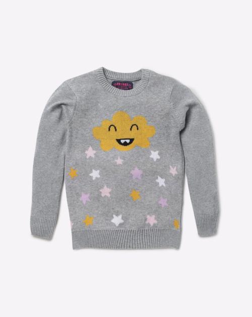 Printed Crew-Neck Sweater