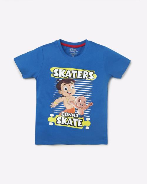 Chhota Bheem Print Crew-Neck T-shirt