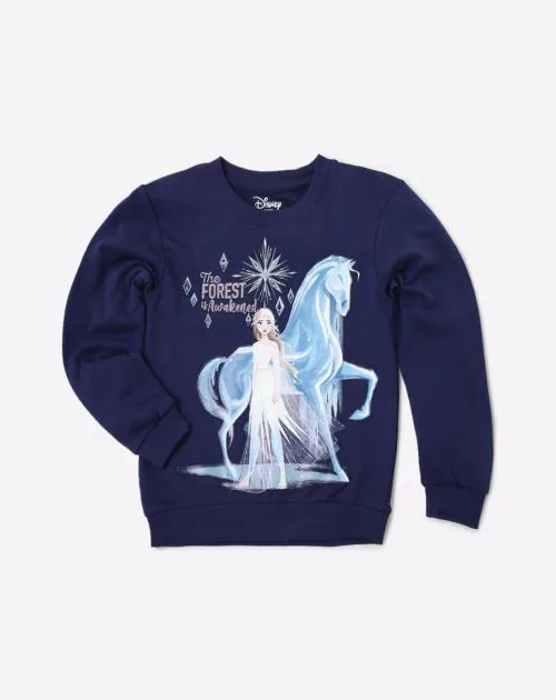 Disney Princess Print Round-Neck Sweatshirt