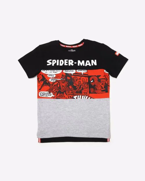 Spider-Man Print Crew-Neck T-shirt