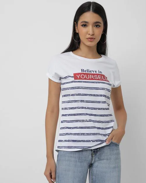 Striped Slim Fit Crew-Neck T-shirt