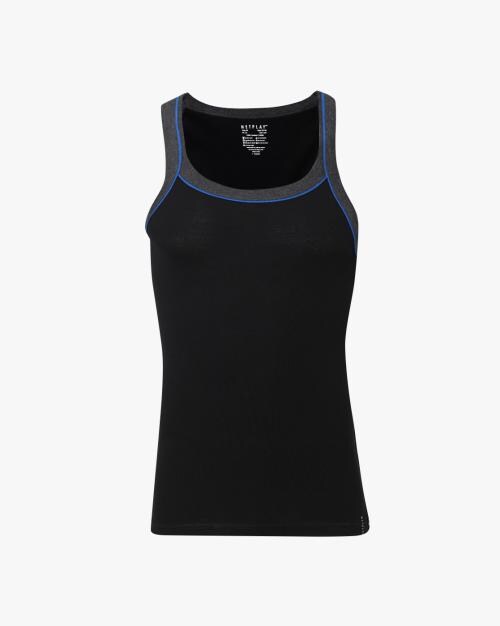 Crew-Neck Vest with Contrast Lining