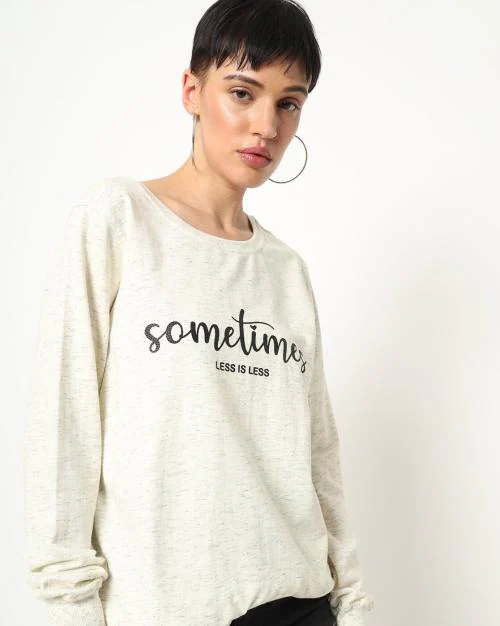 Typographic Print Crew-Neck Sweatshirt
